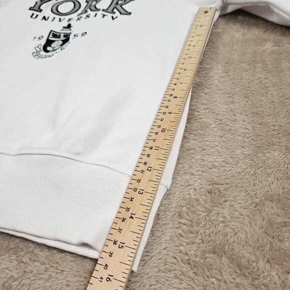 York University Sweatshirt Embroidered Crest Logo White Long Sleeve Womens Sz L - Picture 6 of 10